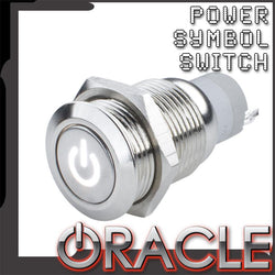 Power symbol switch with ORACLE Lighting logo