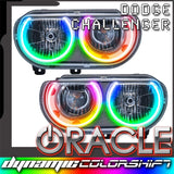 2008-2014 Dodge Challenger Pre-Assembled Headlights-Chrome-(Non-HID) Dynamic ColorSHIFT