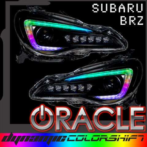 Subaru BRZ dynamic colorshift DRL upgrade with ORACLE Lighting logo