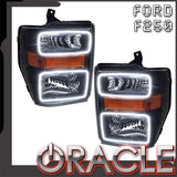 ORACLE Lighting 2008-2010 Ford F-250/F-350 Super Duty Pre-Assembled Halo Headlights - Black