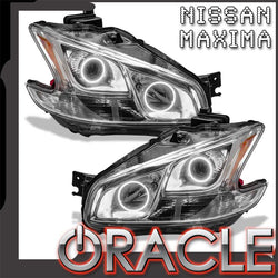 ORACLE Lighting 2009-2014 Nissan Maxima Pre-Assembled Halo Headlights-Non HID-CHROME Housing