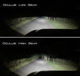Driver's view of OCULUS on low beam versus high beam