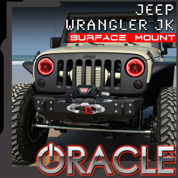 Jeep surface mount halos with ORACLE Lighting logo