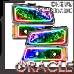 Chevy silverado pre-assembled headlights with ORACLE Lighting logo