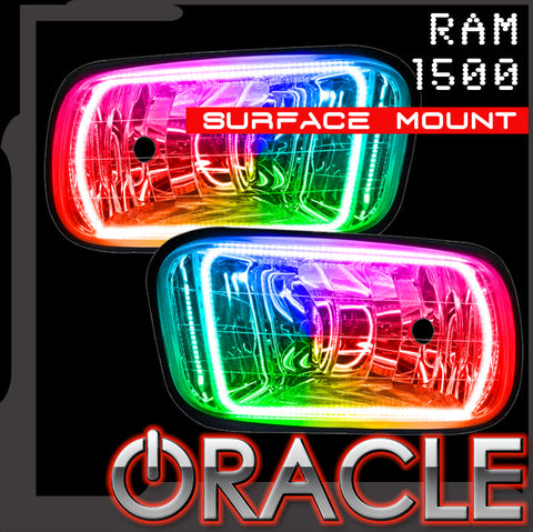 RAM 1500 surface mount fog light halo kit with ORACLE Lighting logo