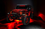 Red jeep with red LED lighting products