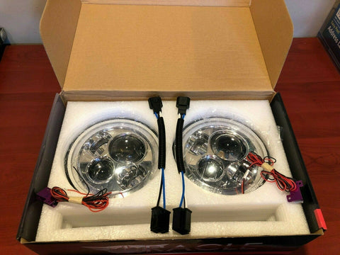 ORACLE 7" High Powered LED Chrome Headlights with Green PLASMA Halos - 5770-054 - CLEARANCE