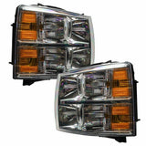 ORACLE LIGHTING 2007-2013 CHEVROLET SILVERADO HEADLIGHTS WITH WHITE LED HALOS - CLEARANCE