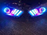 USED ORACLE 2015-17 FORD MUSTANG DYNAMIC COLORSHIFT RGB+A HEADLIGHTS BLACK - CLEARANCE
