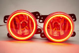 2011-14 Dodge Charger 2010-2017 Jeep Wrangler Fog Lights with RED ORACLE LED Kit - CLEARANCE
