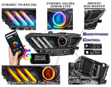 USED ORACLE 2015-17 FORD MUSTANG DYNAMIC COLORSHIFT RGB+A HEADLIGHTS BLACK - CLEARANCE