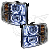 ORACLE LIGHTING 2007-2013 CHEVROLET SILVERADO HEADLIGHTS WITH WHITE LED HALOS - CLEARANCE