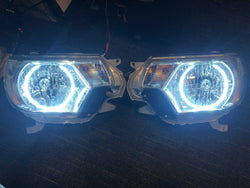 ORACLE 2012-2015 Toyota Tacoma Pre-Assembled Headlights - White LED Halos - CLEARANCE