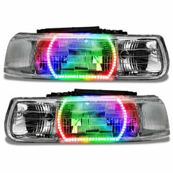 ORACLE Lighting 2000-2006 Chevrolet Tahoe Headlights with ColorSHIFT LED Halos - CLEARANCE
