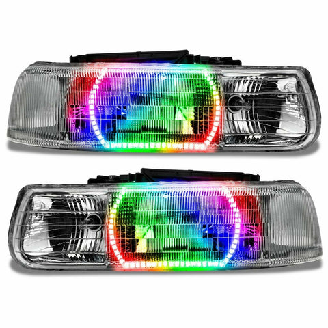 ORACLE Lighting 2000-2006 Chevrolet Tahoe Headlights with ColorSHIFT LED Halos - CLEARANCE