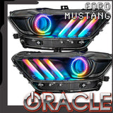 USED ORACLE 2015-17 FORD MUSTANG DYNAMIC COLORSHIFT RGB+A HEADLIGHTS BLACK - CLEARANCE
