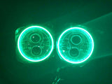 ORACLE 7" High Powered LED Chrome Headlights with Green PLASMA Halos - 5770-054 - CLEARANCE