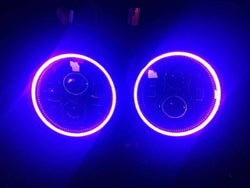 ORACLE 7" High Powered LED Headlights (Pair) - Black Bezel - Purple LED Halos - CLEARANCE