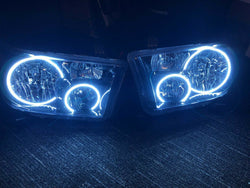 ORACLE 2007-2013 TOYOTA TUNDRA BLACK HEADLIGHTS WITH WHITE LED HALOS 7119-001 - CLEARANCE