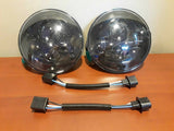 ORACLE 7" HIGH POWERED LED HEADLIGHTS (PAIR) - BLACK BEZEL - NO HALO - USED - CLEARANCE