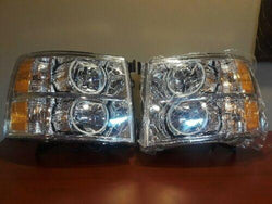 ORACLE LIGHTING 2007-2013 CHEVROLET SILVERADO HEADLIGHTS WITH WHITE LED HALOS - CLEARANCE