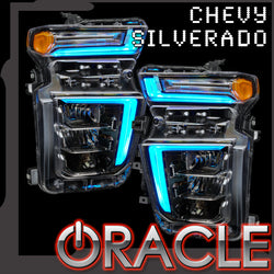 Chevy silverado colorshift RGBW headlight DRL upgrade kit with ORACLE Lighting logo